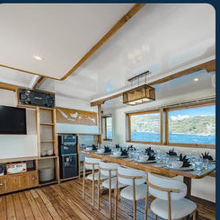 Dining area on the KLM New Pandawa where all meals are served