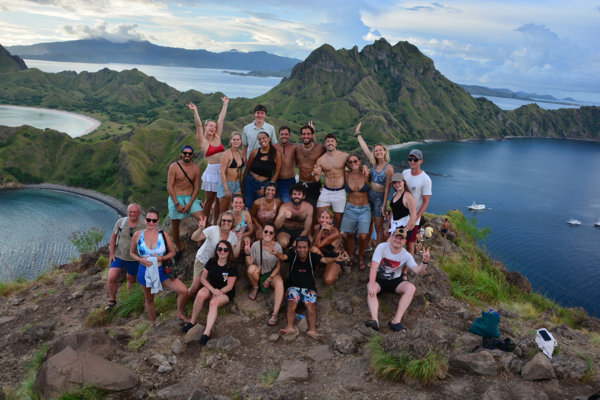 Komodo dragons resting near the ranger trail on Rinca Island